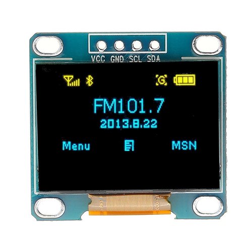 ماژول نمایشگر OLED دورنگ زرد/آبی 0.96 اینچ دارای ارتباط I2C