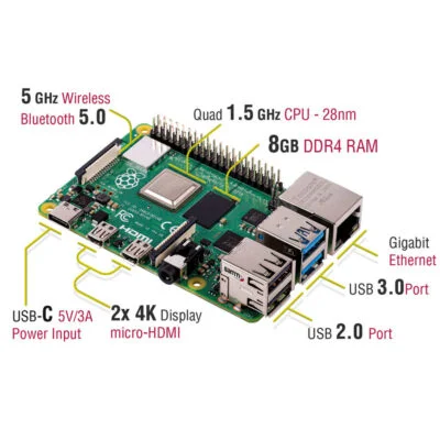 برد رزبری پای 4 با 8 گیگ رم - Raspberry Pi 4B8GB