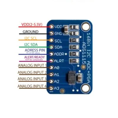 ماژول ADS1115 مبدل آنالوگ به دیجیتال ۱۶ بیتی 4 کانال