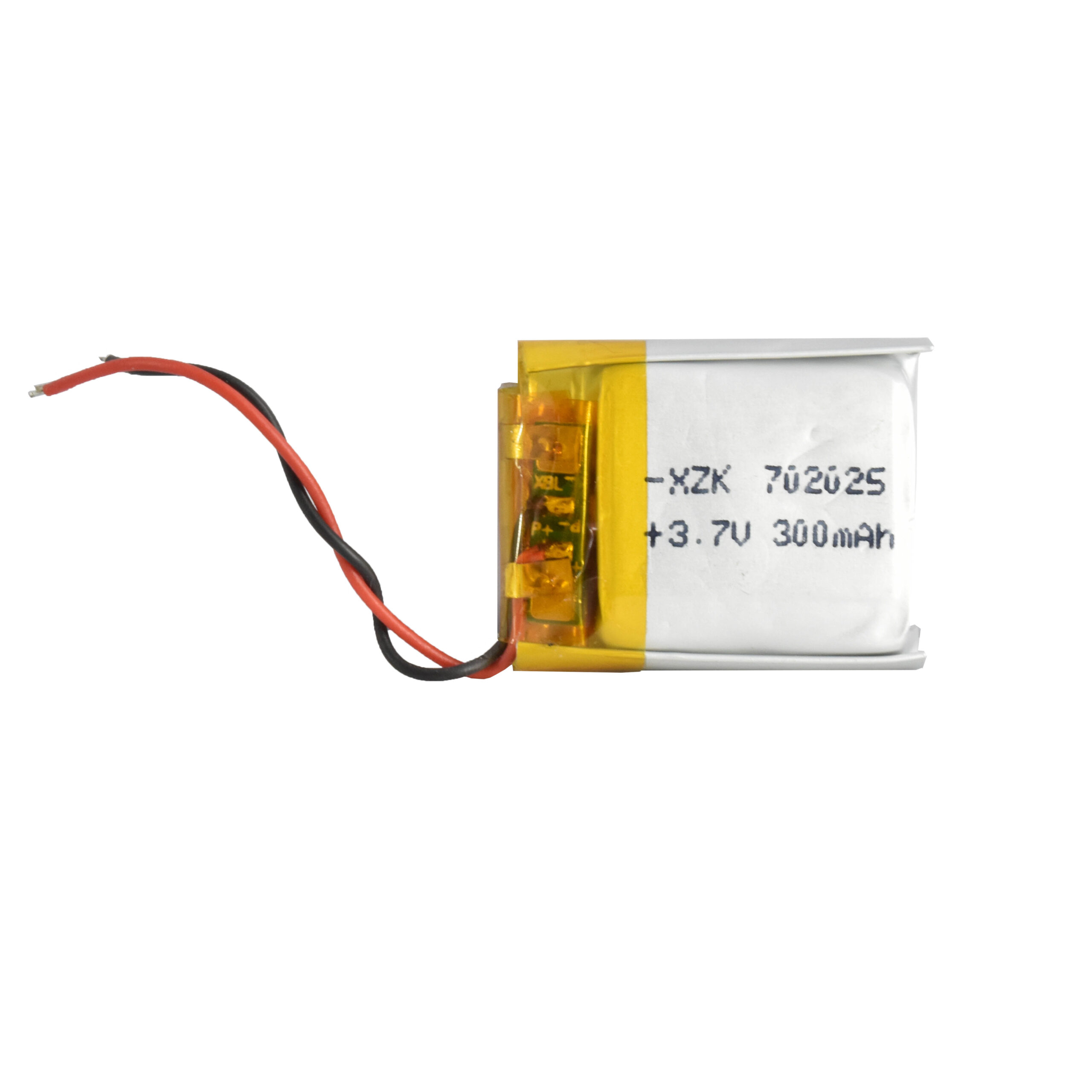 باتری لیتیوم پلیمر 3.7v ظرفیت 300mA ابعاد 702025