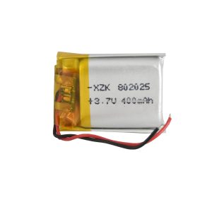 باتری لیتیوم پلیمر 3.7v ظرفیت 400mA ابعاد 802025