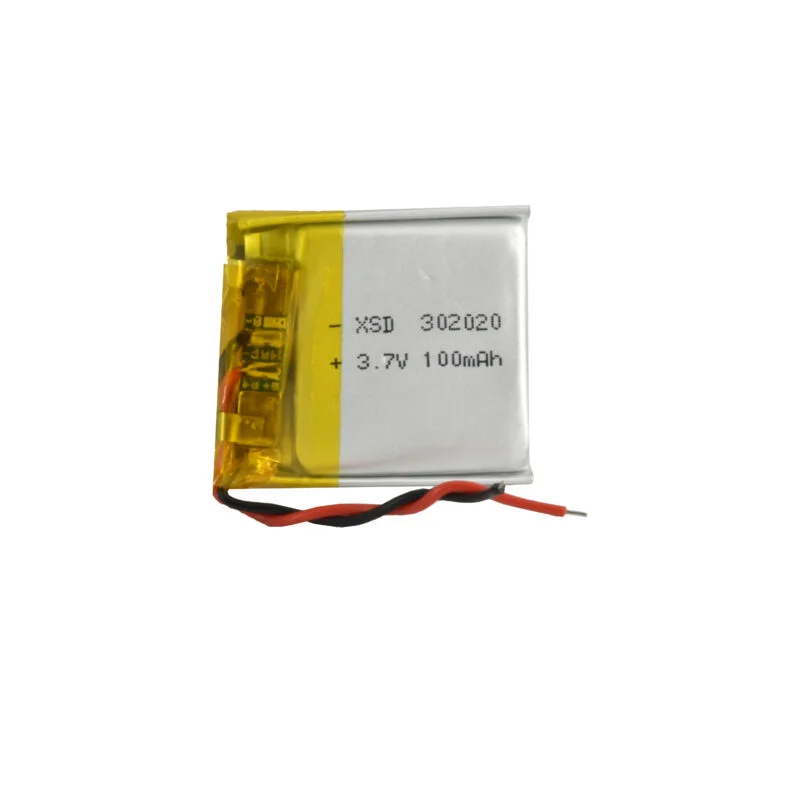 باتری لیتیوم پلیمر 3.7v ظرفیت 100mA ابعاد 302020