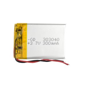باتری لیتیوم پلیمر 3.7v ظرفیت 300mA ابعاد 303040