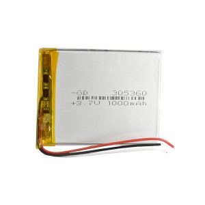 باتری لیتیوم پلیمر 3.7v ظرفیت 1000mA ابعاد 305360