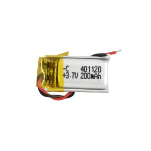 باتری لیتیوم پلیمر 3.7v ظرفیت 200mA ابعاد 401120