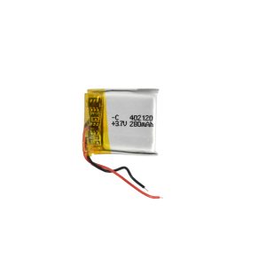 باتری لیتیوم پلیمر 3.7v ظرفیت 280mA ابعاد 402120