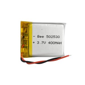 باتری لیتیوم پلیمر 3.7v ظرفیت 400mA ابعاد 502530