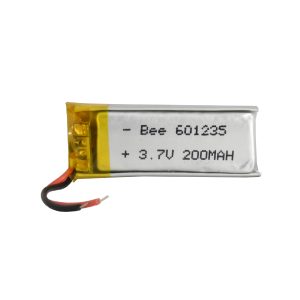 باتری لیتیوم پلیمر 3.7v ظرفیت 200mA ابعاد 601235