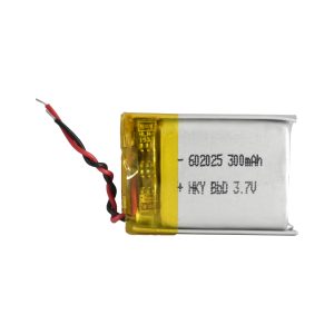 باتری لیتیوم پلیمر 3.7v ظرفیت 300mA ابعاد 602025