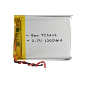باتری لیتیوم پلیمر 3.7v ظرفیت 1000mA ابعاد 703443