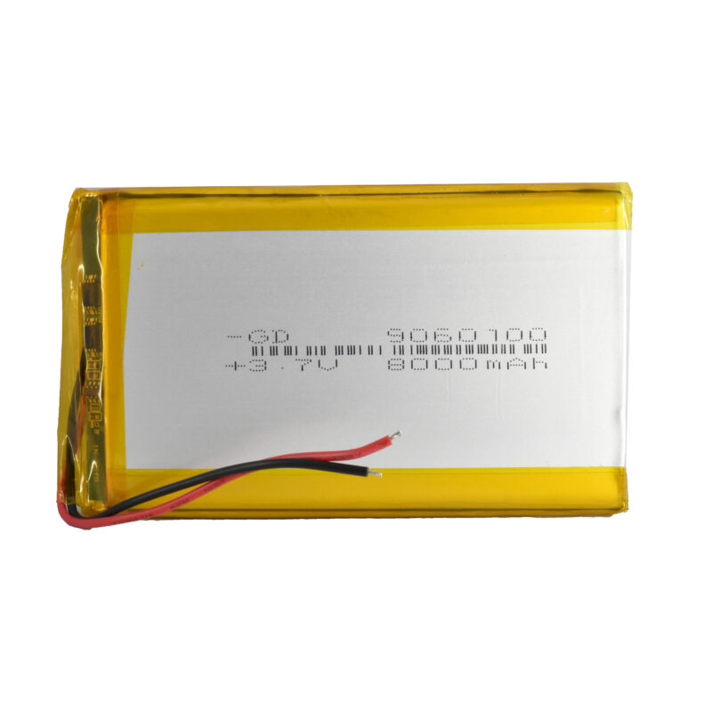 باتری لیتیوم پلیمر 3.7v ظرفیت 8000mA ابعاد 9060100