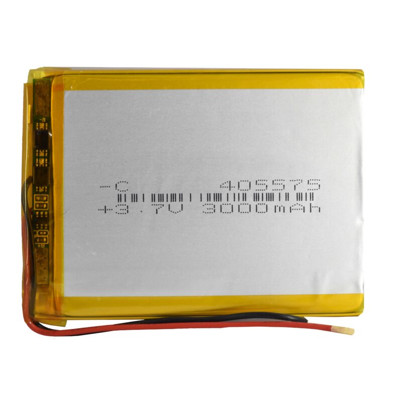 باتری لیتیوم پلیمر 3.7v ظرفیت 3000mA ابعاد 405575