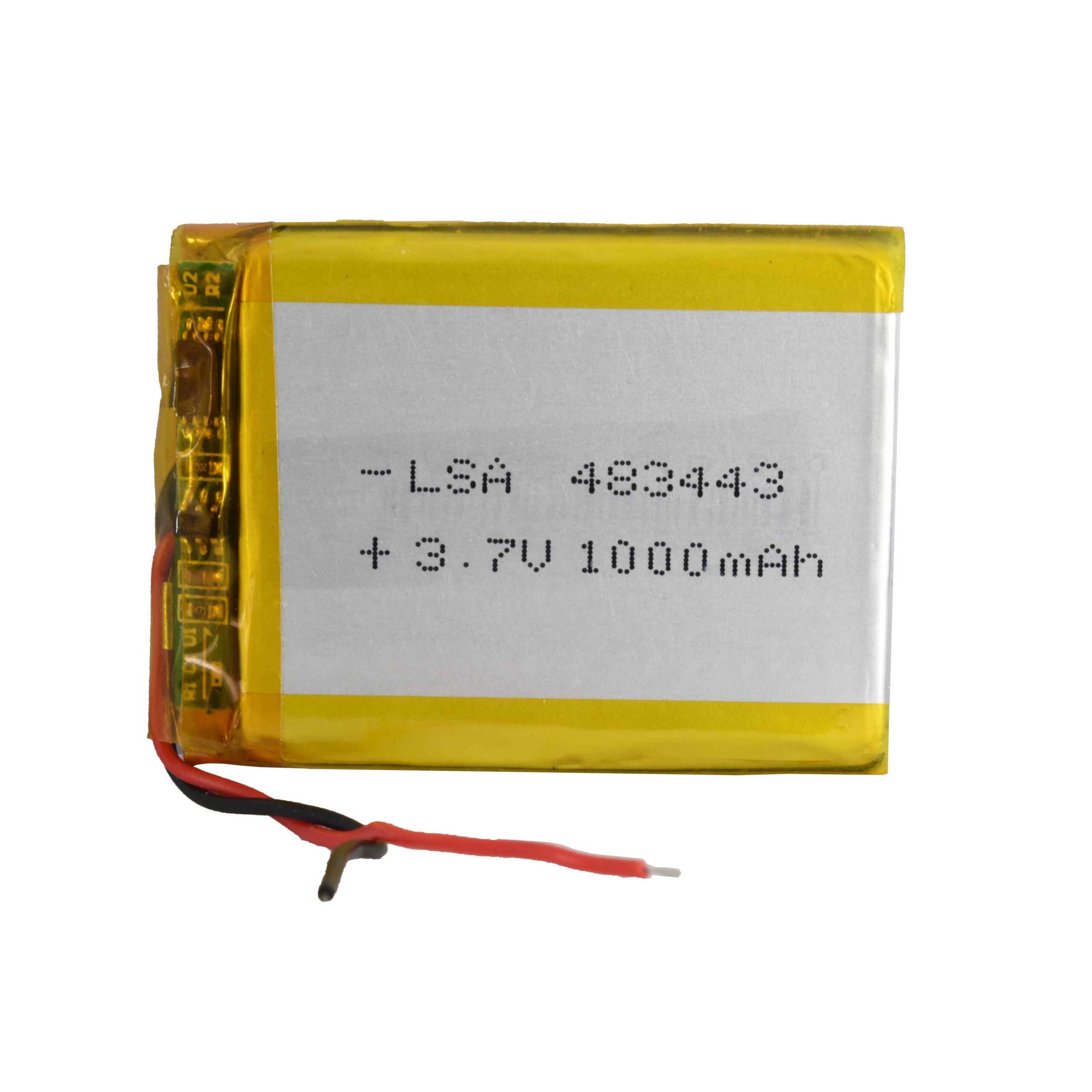 باتری لیتیوم پلیمر 3.7v ظرفیت 1000mA ابعاد 483443