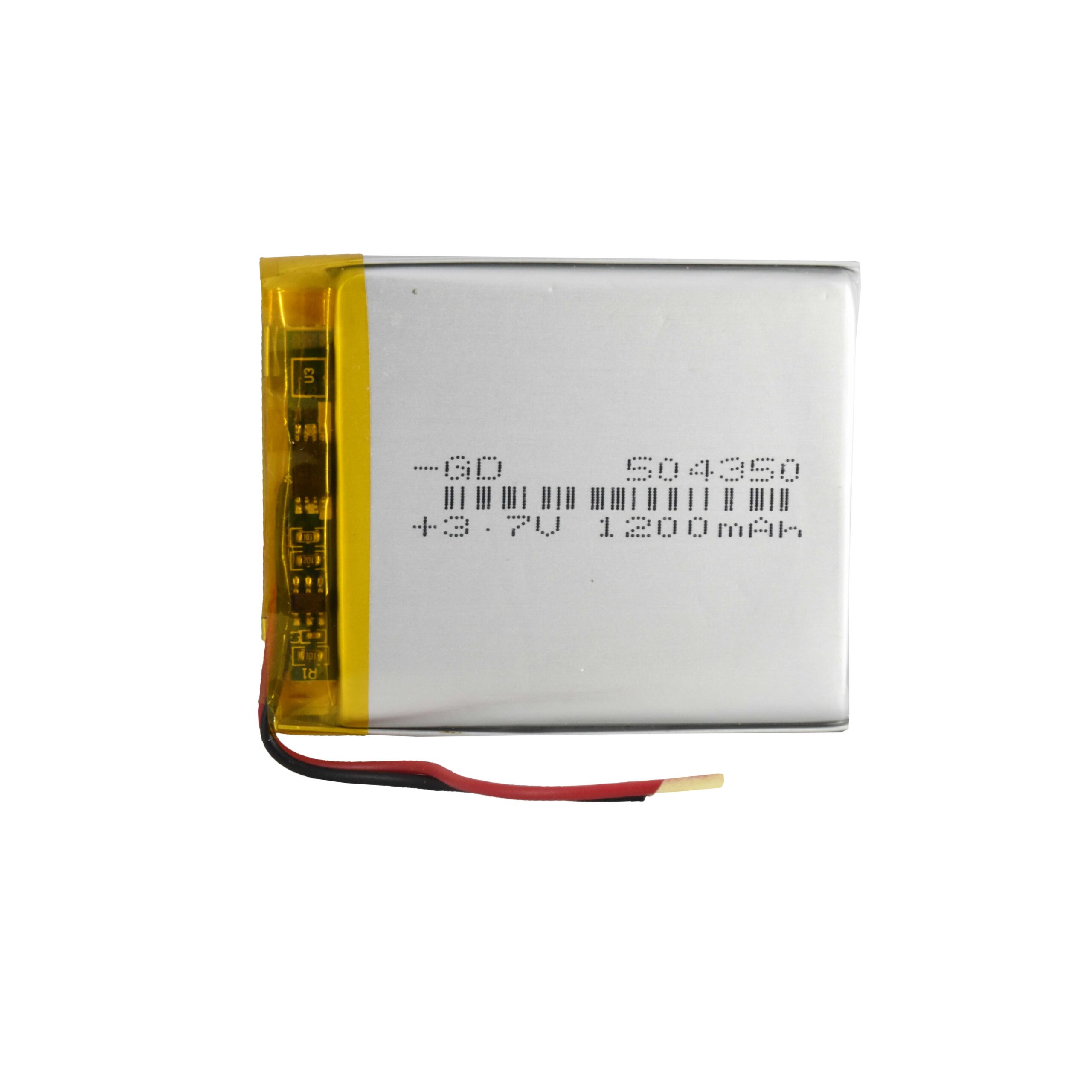 باتری لیتیوم پلیمر 3.7v ظرفیت 1200mA ابعاد 504350
