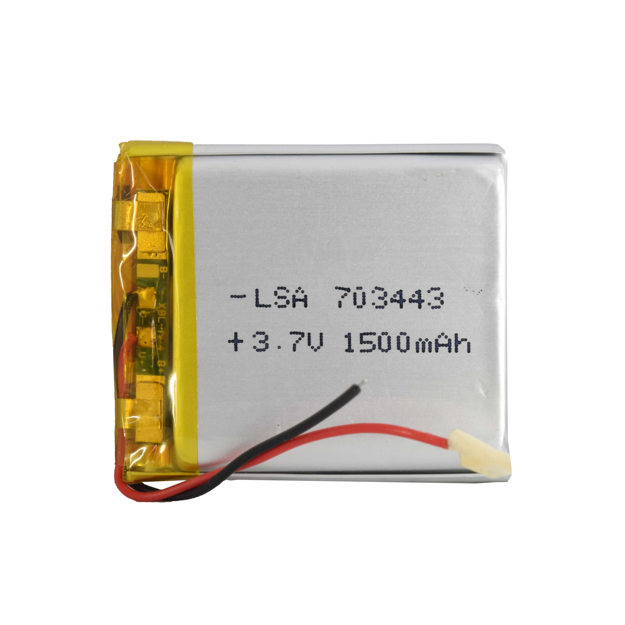 باتری لیتیوم پلیمر 3.7v ظرفیت 1500mA ابعاد 703443