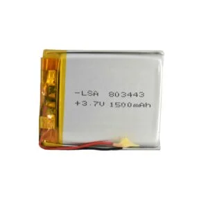 باتری لیتیوم پلیمر 3.7v ظرفیت 1500mA ابعاد 803443