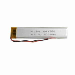 باتری لیتیوم پلیمر 3.7v ظرفیت 500mA ابعاد 501360