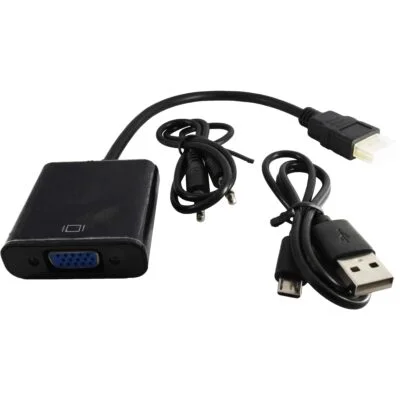 مبدل VGA به HDMI با ورودی microUSB