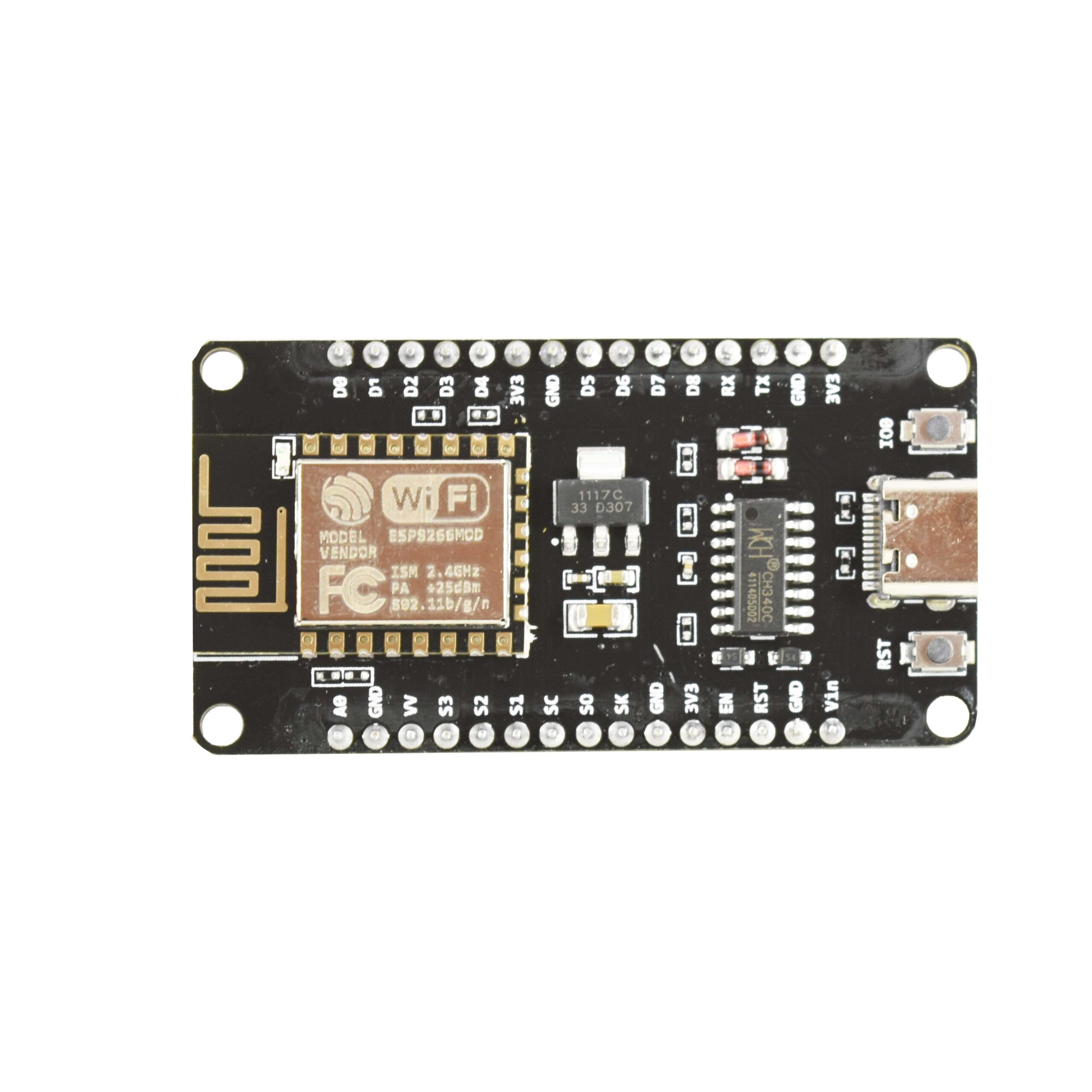 خرید برد توسعه NodeMcu داراي هسته ESP8266 و مبدل CH340G و TYPE-C