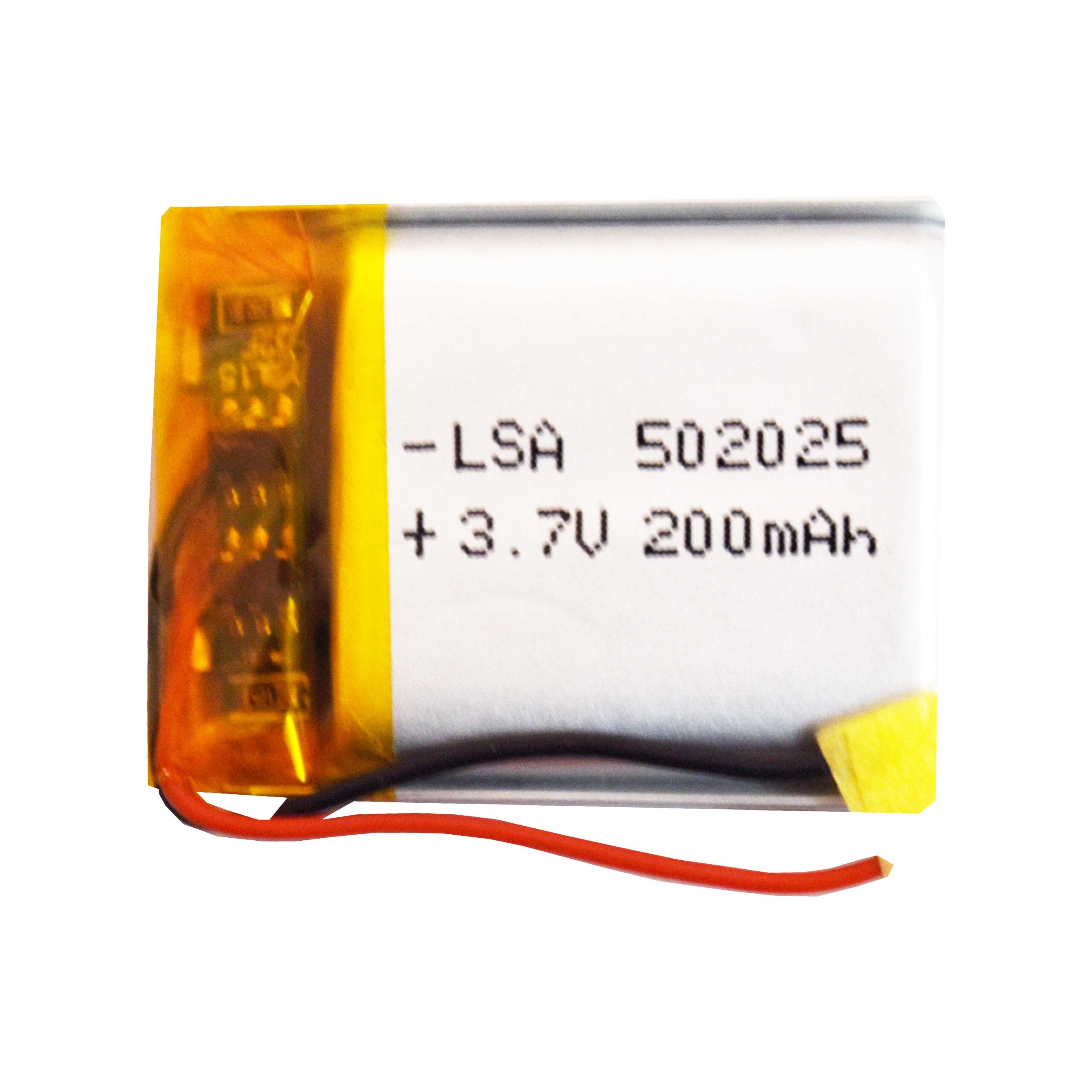 باتری لیتیوم پلیمر 3.7v ظرفیت 200mA ابعاد 502025