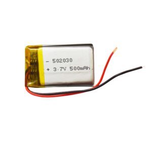 باتری لیتیوم پلیمر 3.7v ظرفیت 500mA ابعاد 502030