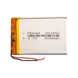 باتری لیتیوم پلیمر 3.7v ظرفیت 600mA ابعاد 303450