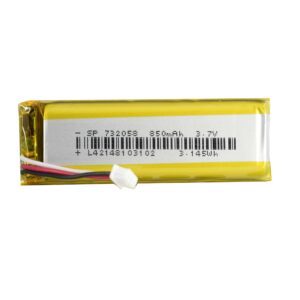 باتری لیتیوم پلیمر 3.7v ظرفیت 850mA ابعاد 732058