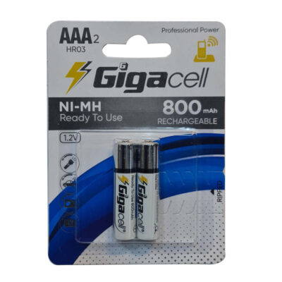 باتری نیمه قلمی شارژی 2 عددی گیگاسل 800mAh