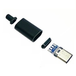 کانکتور USB MALE TYPE-C سر سیمی مشکی