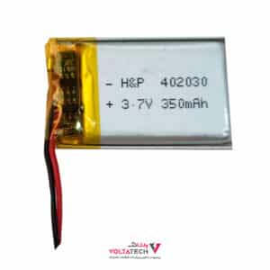 باتری لیتیوم پلیمر 3.7v ظرفیت 350mA ابعاد 402030