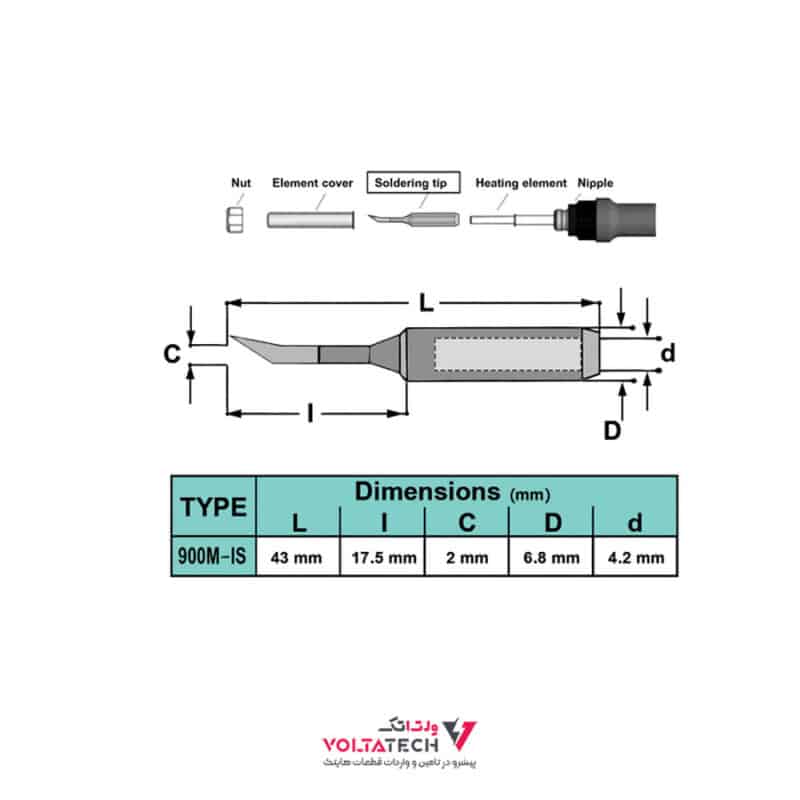 نوک هویه سرکج سوزنی BEST 900M-T-IS SMD
