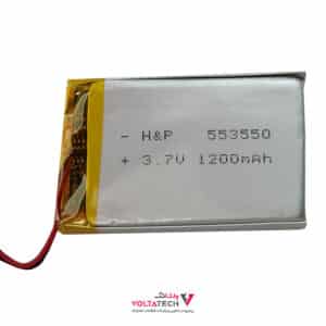 باتری لیتیوم پلیمر 3.7v ظرفیت 1200mA ابعاد 553550