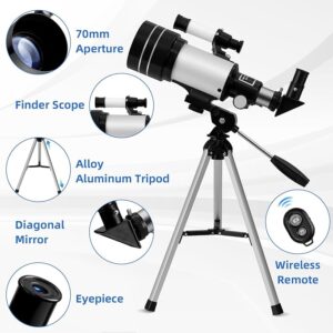 تلسکوپ Bellanny Astronomy با سه پایه 70 میلی متری