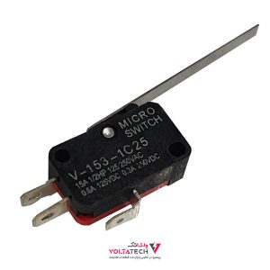 میکروسوئیچ 15A 250VAC اهرم دار 50mm مدل V153-1C25