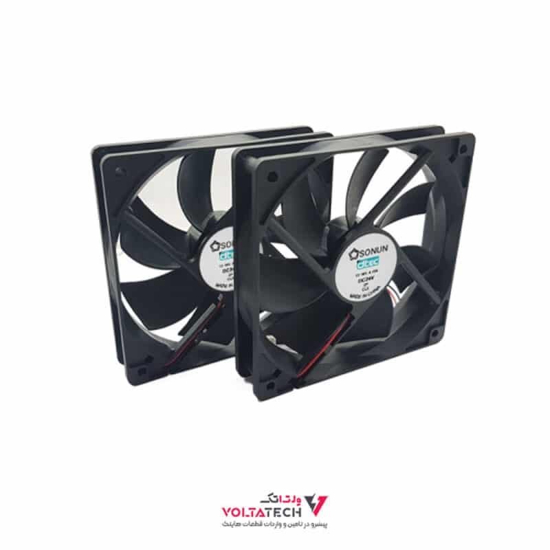 فن 24V دو سیمه سایز 12x12 ضخامت 2.5cm