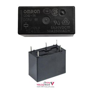 رله پکیجی امرون 5 ولت 10 آمپر 5 پایه OMRON G5Q-14