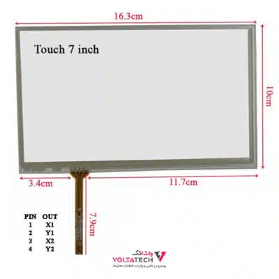 تاچ اسکرین 7 اینچ مقاومتی 4 پین چپ اورجینال Touch 7 inch