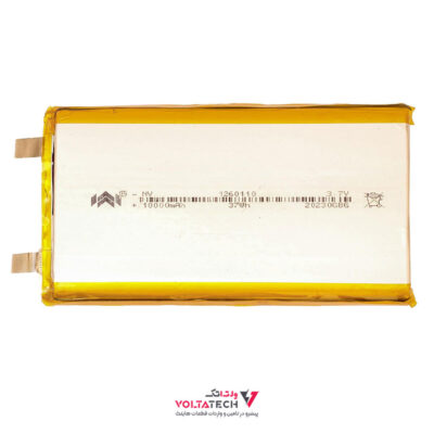 باتری لیتیوم پلیمر 3.7v ظرفیت 10000mA ابعاد 1260110
