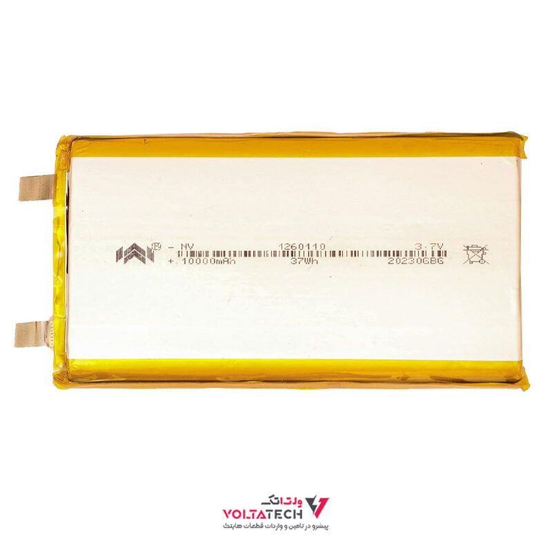 باتری لیتیوم پلیمر 3.7v ظرفیت 10000mA ابعاد 1260110