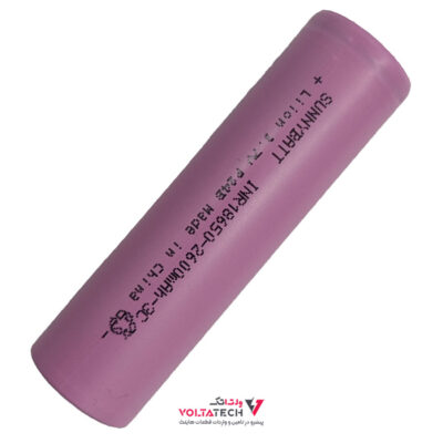 باتری لیتیوم یون 3.7v سایز 3C-18650 ظرفیت 2600mAh برند SUNNYBATT