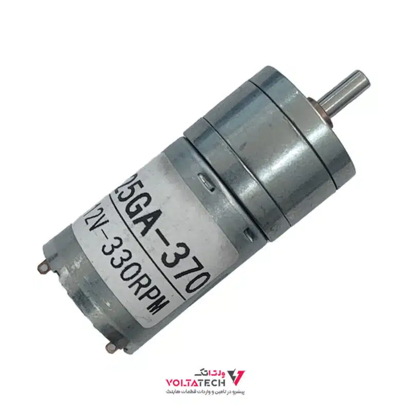 موتور دی سی گیربکس دار 25GA-370 (12V 330RPM)