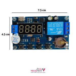 ماژول تایمر و ساعت XY-BJ ورودی Micro USB همراه با رله و نمایشگر