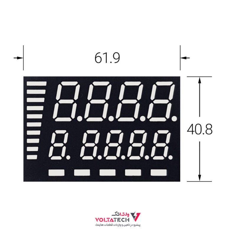 نمایشگر 9 دیجیت 2 ردیفه ALC-20MNO2C3 61x41