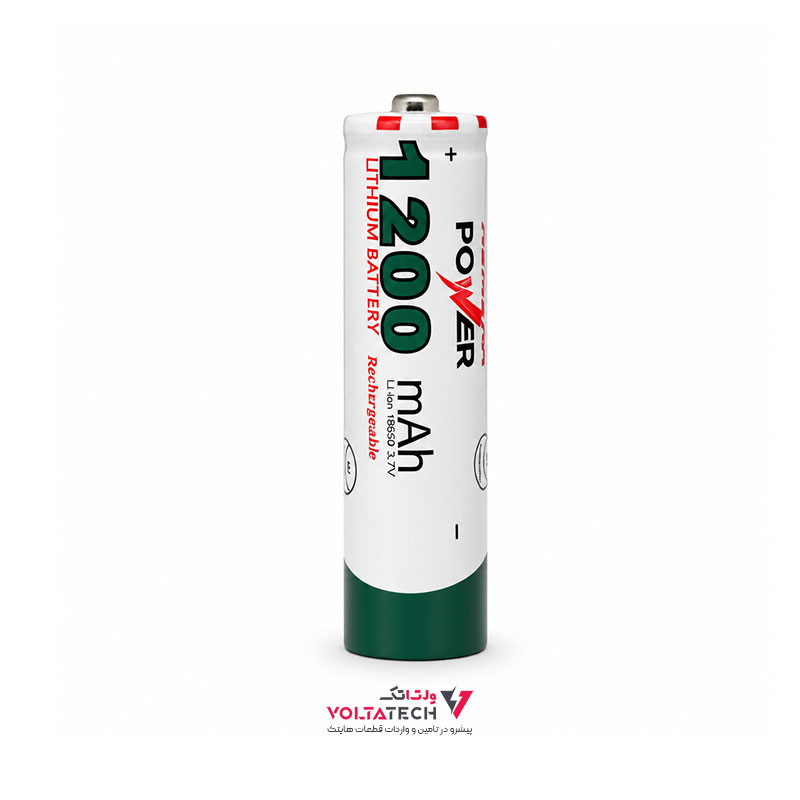 120059 باتری لیتیوم یون 3.7v سایز 18650 ظرفیت 1200mAh برند Ultra Power نوکدار