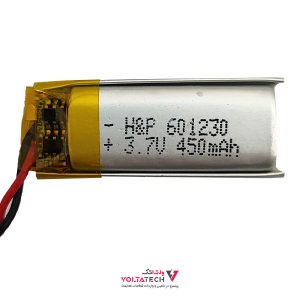 باتری لیتیوم پلیمر 3.7v ظرفیت 450mA ابعاد 601230