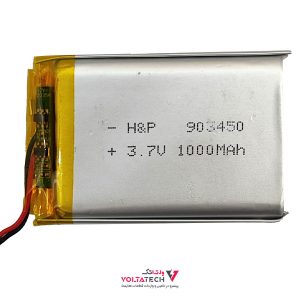 باتری لیتیوم پلیمر 3.7v ظرفیت 1000mA ابعاد 903450
