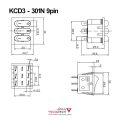 کلید راکر باریک چراغدار سه پل 9 پین KCD3-301N