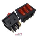 کلید راکر باریک چراغدار سه پل 9 پین KCD3-301N