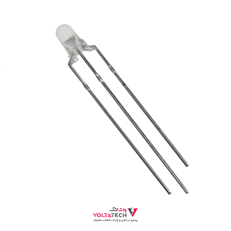 led11 ال ای دی 3 میلی متر دو رنگ سبز و قرمز کاتد مشترک (پایه مشترک منفی می باشد)