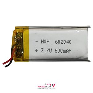 باتری لیتیوم پلیمر 3.7v ظرفیت 600mA ابعاد 602040